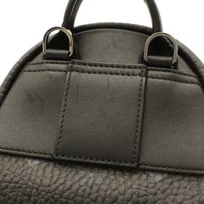 Pre-owned Mcm Black Coated Canvas Backpack ()