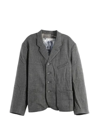 Ziggy Chen Check-pattern Notched-lapel Jacket In Gray