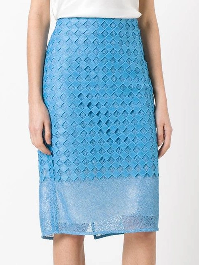 Shop Diane Von Furstenberg Embroidered Pencil Skirt