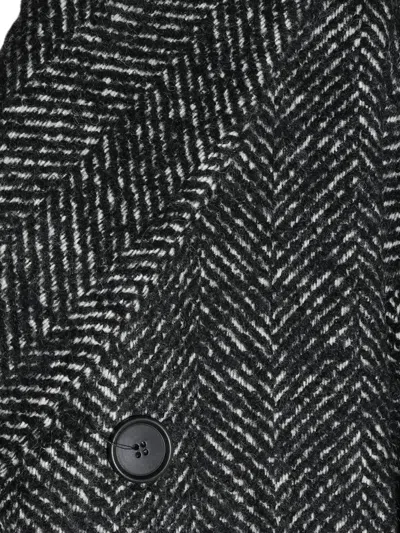 Antonelli Herringbone Double-breasted Coat In Brown