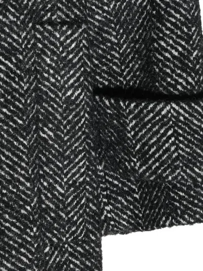 Antonelli Herringbone Double-breasted Coat In Brown