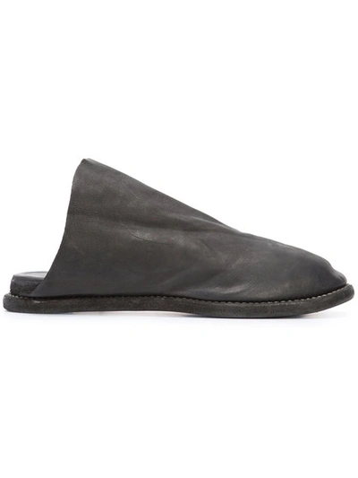 Guidi Kangaroo Leather Mules In Black