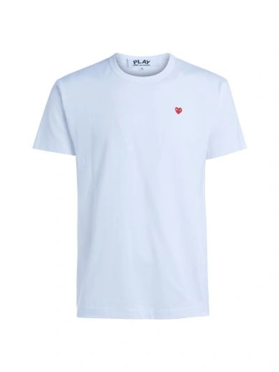 Comme Des Garçons Play T-shirt  Bianca Cuore Rosso In Bianco