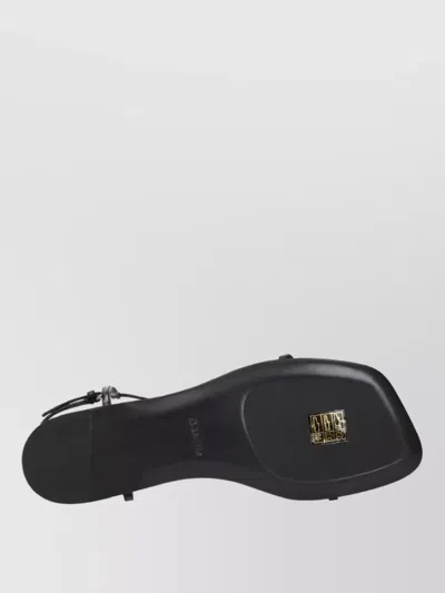Jil Sander Women Black Sandals With Ankle Buckle Closure In Leather Woman In Black