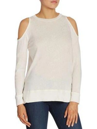 Shop Alice And Olivia Landon Cold-shoulder Sweatshirt In Off White