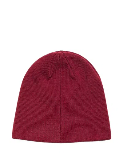 Stussy Basic Logo-embroidered Beanie Hat In Red