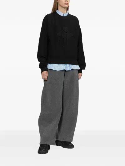 Ader Error 크로셰 패치 텍스처 스웨터 In Black