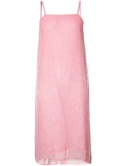 Ashish Beaded Slip Dress In Pink