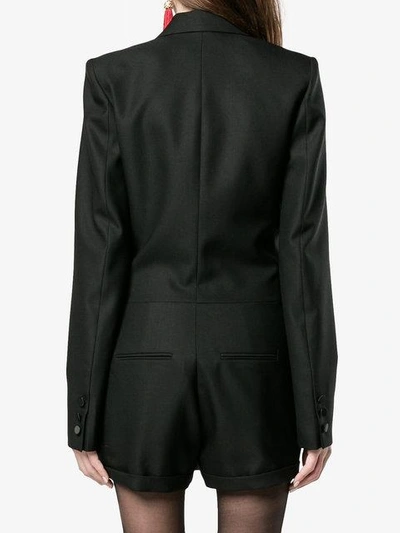 Shop Saint Laurent Tuxedo Playsuit In Black