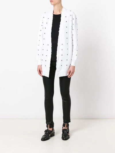 Shop Rta Patterned Cardigan In White