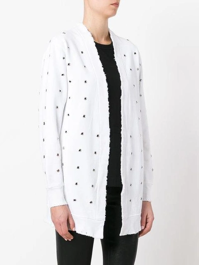 Shop Rta Patterned Cardigan In White