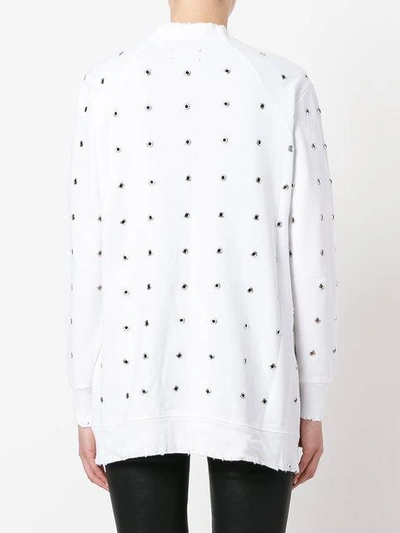 Shop Rta Patterned Cardigan In White