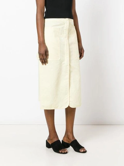 Shop Marni Apron Midi Skirt - Yellow