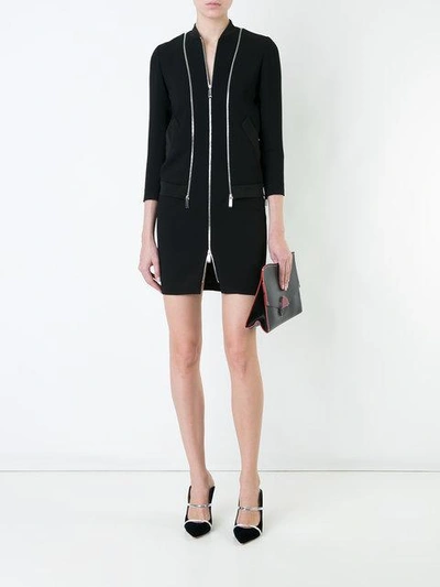 Shop Barbara Bui Three-quarters Sleeve Fitted Dress - Black
