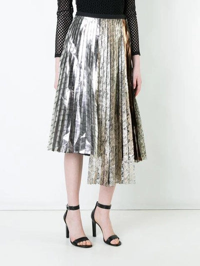 Shop Antonio Marras Lace Pleated Skirt In Metallic