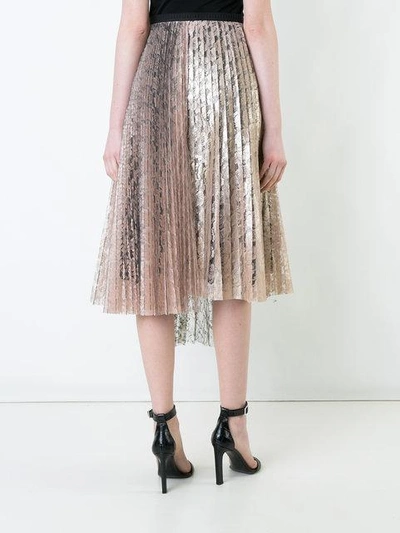 Shop Antonio Marras Lace Pleated Skirt - Metallic