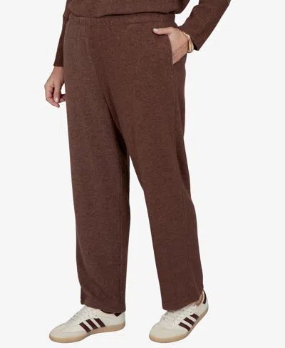 Ruby Rd. Plus Size Pull-on Straight-leg Knit Pants In Black