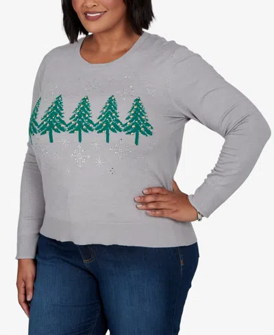 Ruby Rd. Plus Size Holiday Embellished-tree Pullover Sweater In Multi