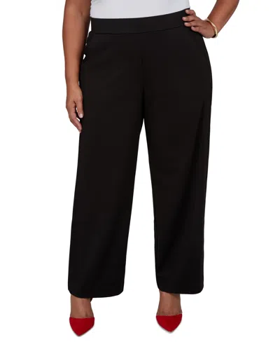 Ruby Rd. Plus Size Wide-leg Scalloped-edge Pull-on Pants In Multi