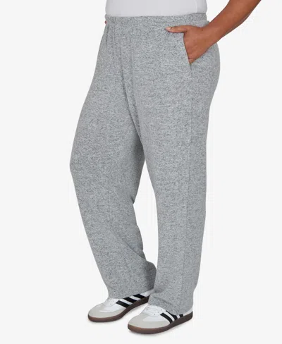 Ruby Rd. Plus Size Pull-on Straight-leg Knit Pants In Blue