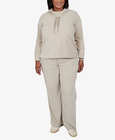 Ruby Rd. Plus Size Cowl Neck Ribbed-knit Long-sleeve Pullover In Multi