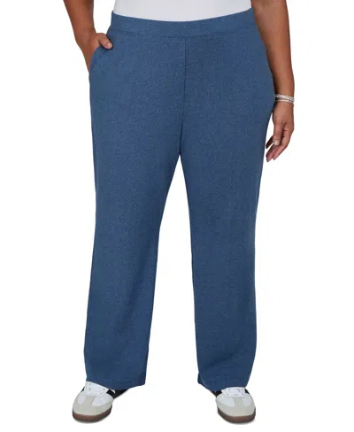 Ruby Rd. Plus Size Pull-on Straight Pants In Blue