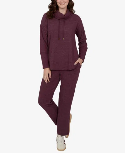 Ruby Rd. Petite Oversized Cowl Neck Long-sleeve Pullover In Brown