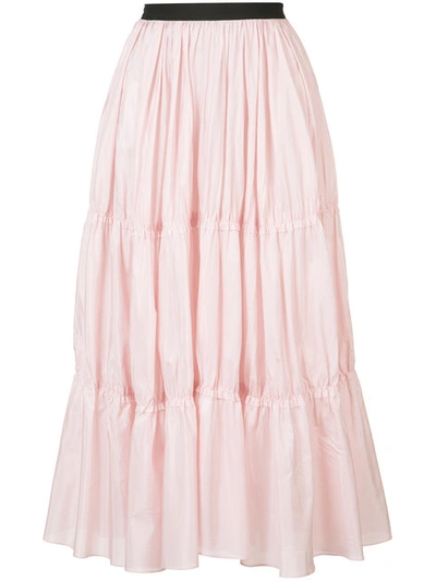 Tome Long Tiered Skirt - Pink