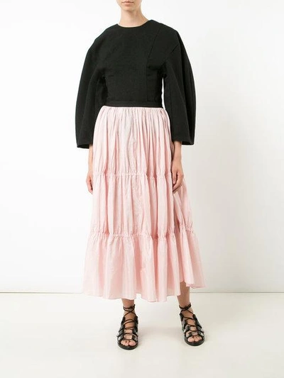 Shop Tome Long Tiered Skirt - Pink