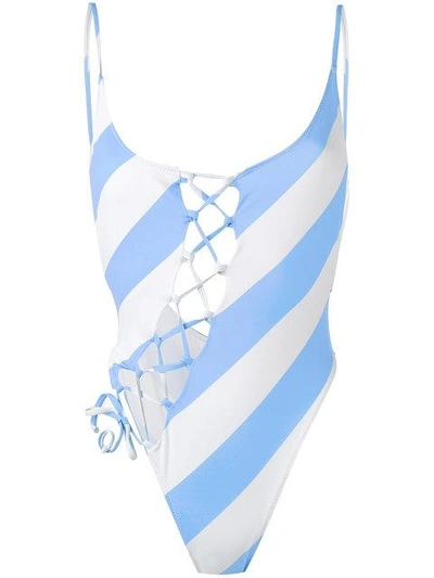 Shop Sian Swimwear Jada One Piece In Blue