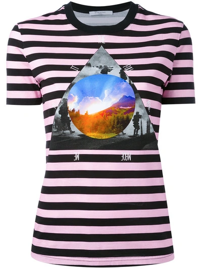 Givenchy Stripe 'full Moon' T-shirt In Black