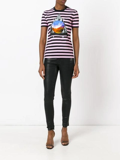 Shop Givenchy Stripe 'full Moon' T-shirt In Purple