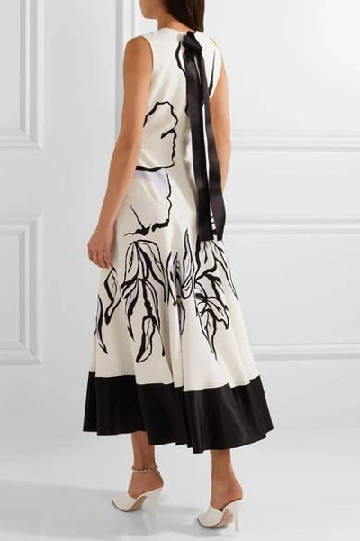 Shop Roksanda Camillo Printed Silk-crepe Midi Dress