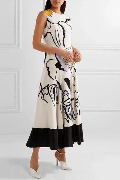 Shop Roksanda Camillo Printed Silk-crepe Midi Dress