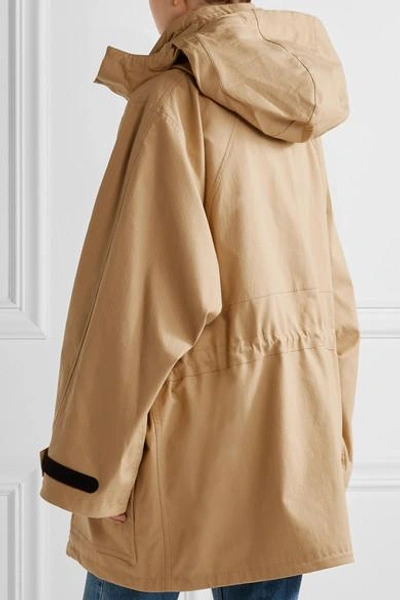 Shop Balenciaga Hooded Cotton-blend Ripstop Parka