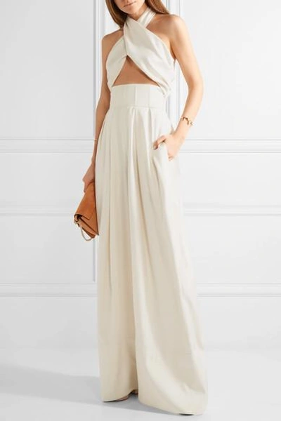 Rosie Assoulin Artichoke Hearts Cutout Wool And Silk blend Satin twill Jumpsuit ModeSens