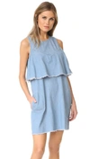 BLANK DENIM FRILL SEEKER TANK DRESS