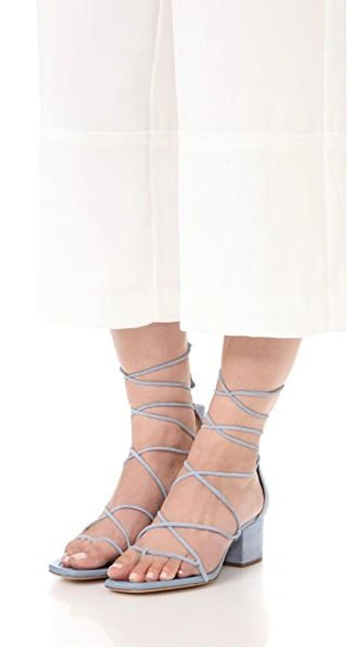 Shop Michael Kors Ayers Wrap City Sandals In Деним