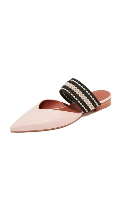 Malone Souliers + Roksanda Hannah Leather Point-toe Flats In Pink