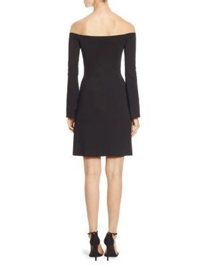 Shop Alexis Sterre Slit Off-the-shoulder Dress In Black