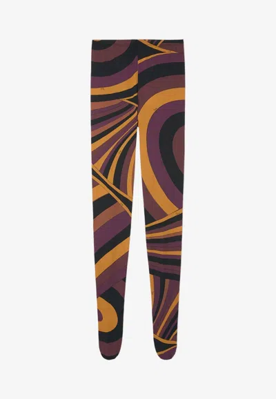 Pucci Iride Print Footed Tights In Multi