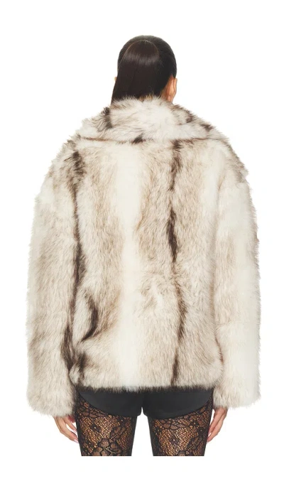 Source Unknown Harper Faux Fur Jacket In Neutral