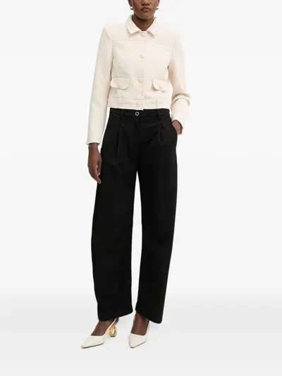 Morgan Button-up Flap-pocket Jacket In Gold