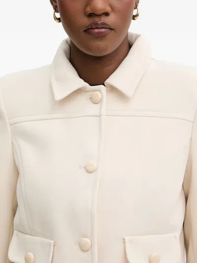 Morgan Button-up Flap-pocket Jacket In Gold