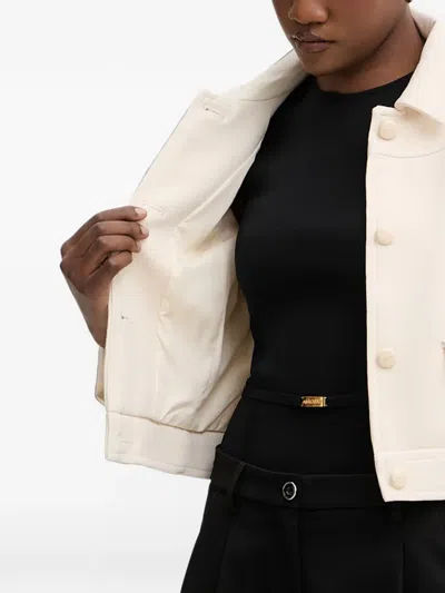 Morgan Button-up Flap-pocket Jacket In Gold