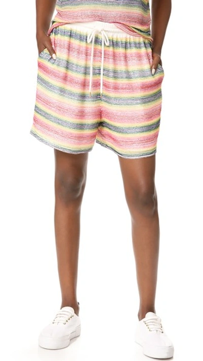 Ashish Woman Beaded Silk-georgette Shorts White In Rainbow