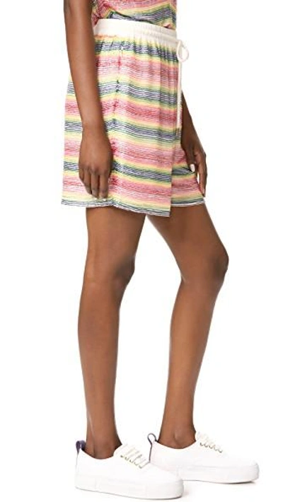 Shop Ashish Beaded Striped Shorts In Rainbow