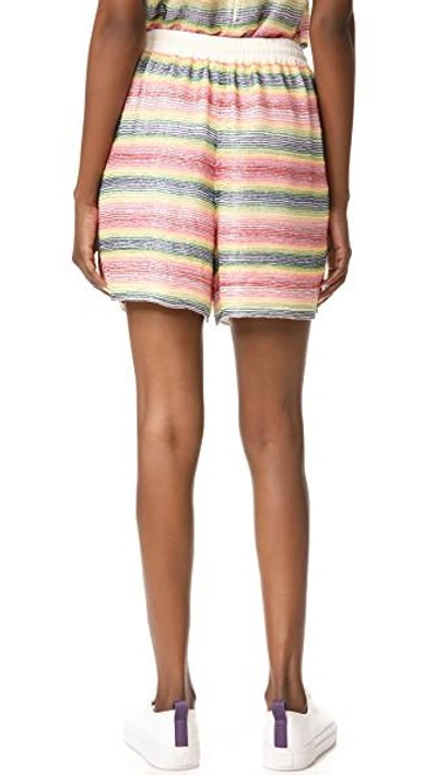 Shop Ashish Beaded Striped Shorts In Rainbow