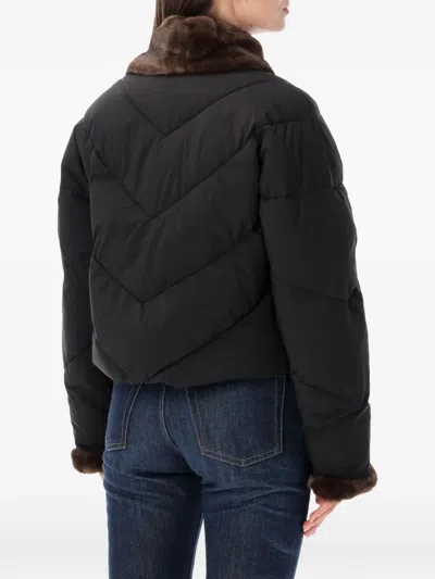 Vegancode Reversible Quilted Coat In Black