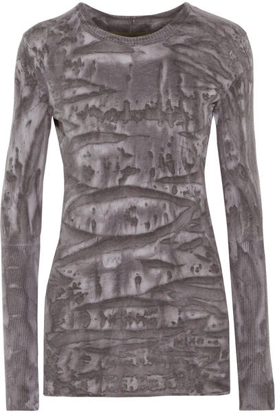 Enza Costa Printed Cotton And Cashmere-blend Top
